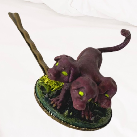 D&D DND Cerberus dog puppy hair pin, barrette, clip for the Nerd girl!! main image 8